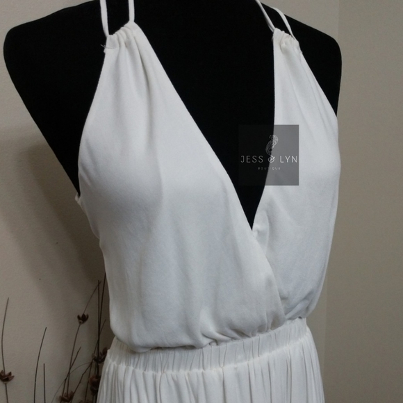 Off White Open Back Strap Dress - Picture 4 of 12